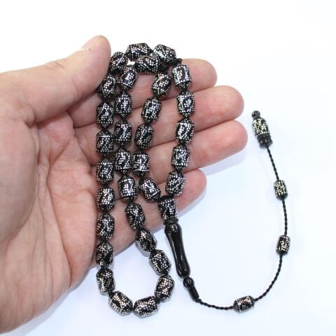 Sistemli Oltu Taşı Tespih Piramit Model 7,5*11,5 (mm)