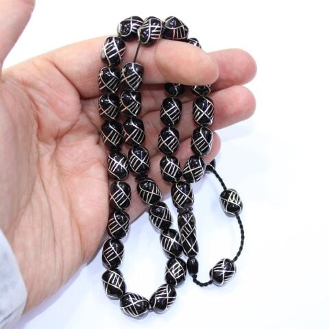 Sistemli Oltu Taşı Tespih Sarmal Model 9*11,5 (mm)