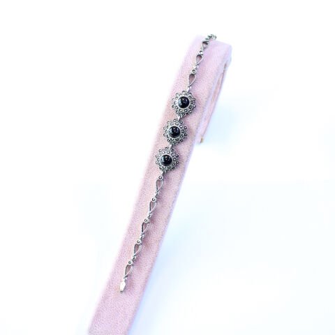 Oltu Taşı Markazit Gümüş Bileklik Model - 31