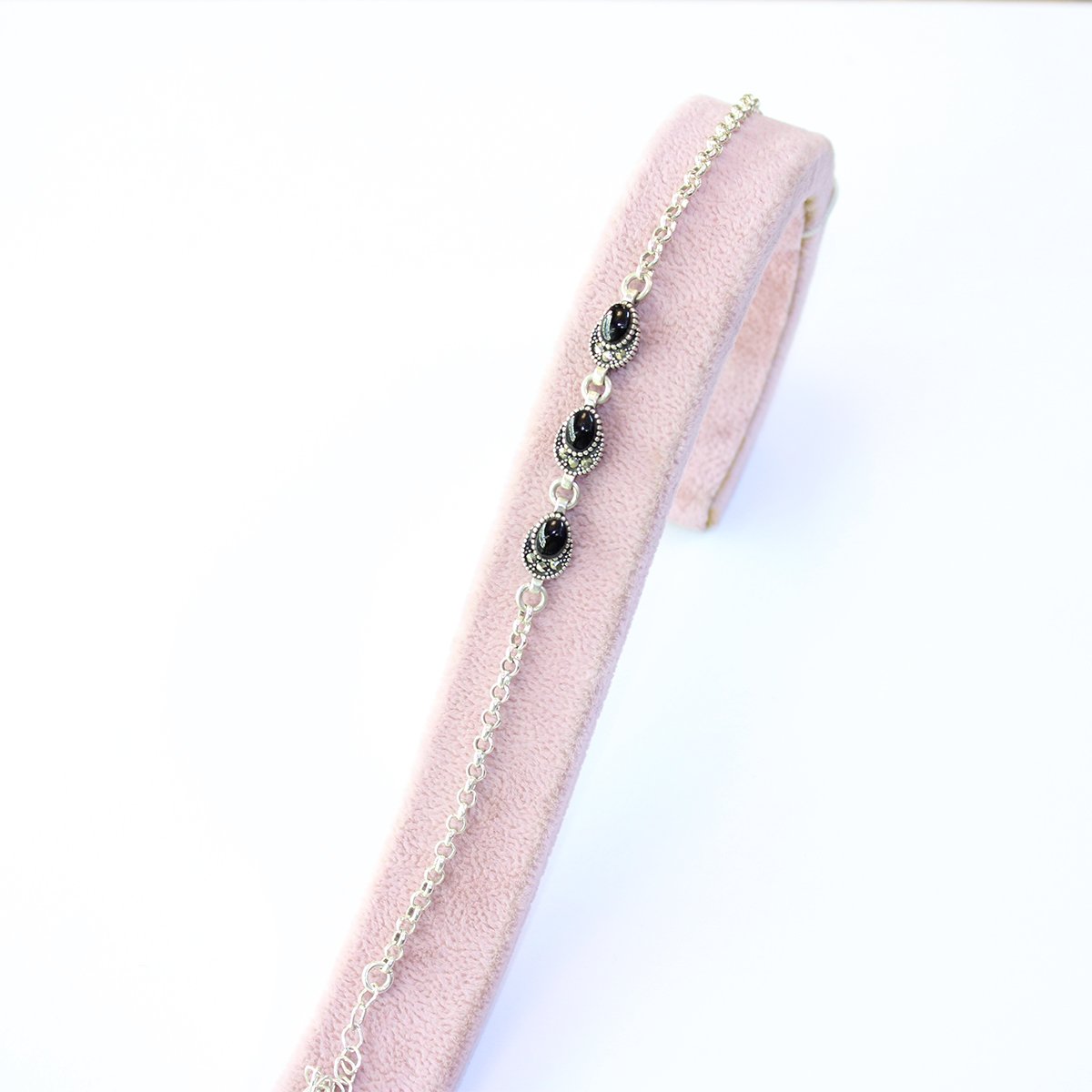 Oltu Taşı Markazit Gümüş Bileklik Model - 31