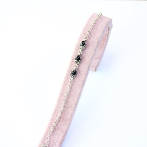 Oltu Taşı Markazit Gümüş Bileklik Model - 31