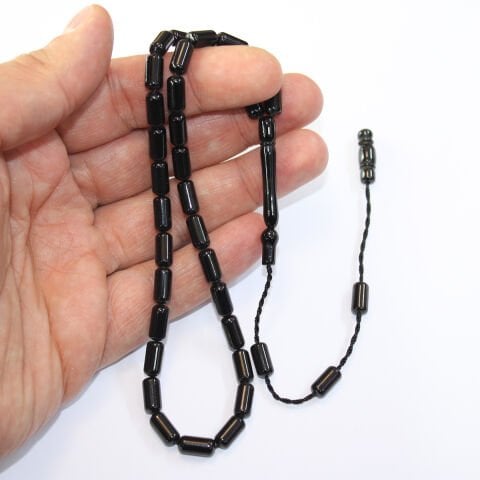 Sistem Püsküllü Kapsül Oltu Taşı Tespih 5*10 (mm)