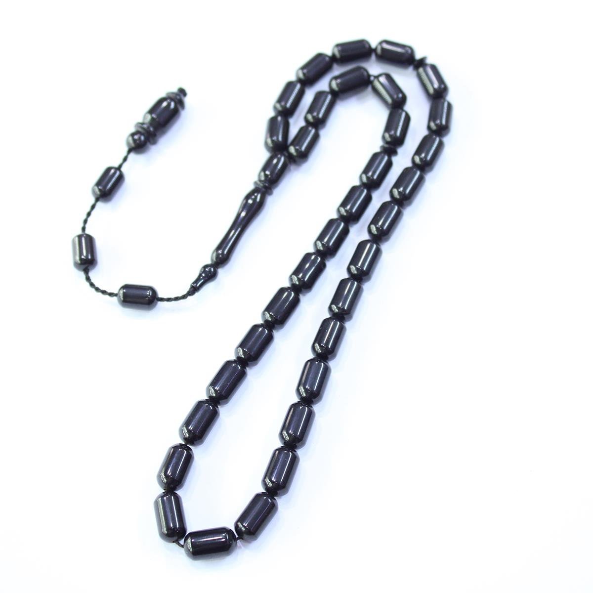 Sistem Püsküllü Kapsül Oltu Taşı Tespih 6,5*10 (mm)