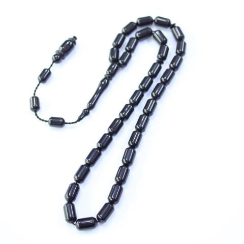 Sistem Püsküllü Kapsül Oltu Taşı Tespih 6,5*10 (mm)