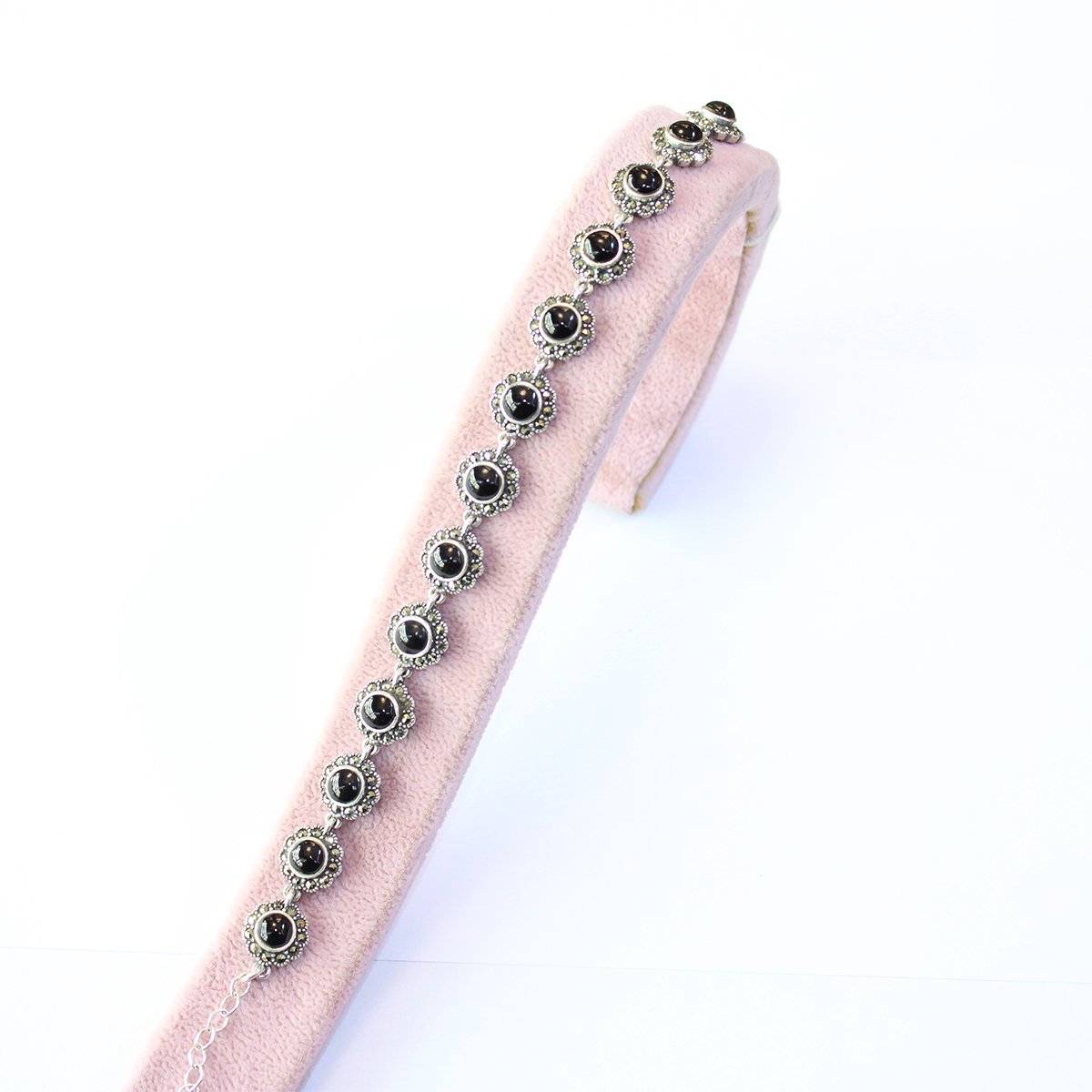 Oltu Taşı Markazit Gümüş Bileklik Model - 33