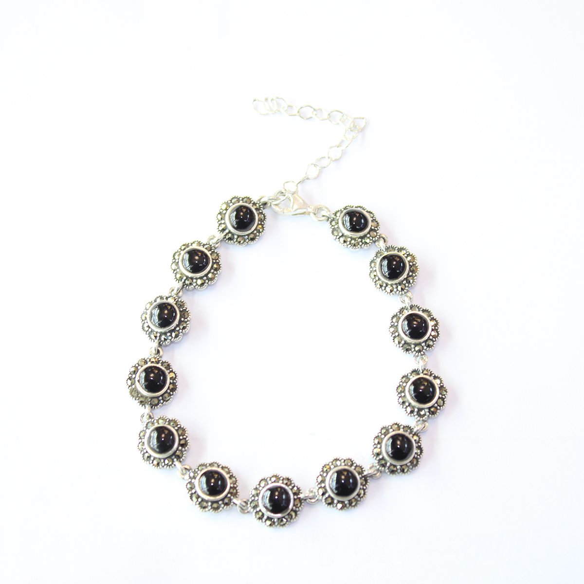 Oltu Taşı Markazit Gümüş Bileklik Model - 33