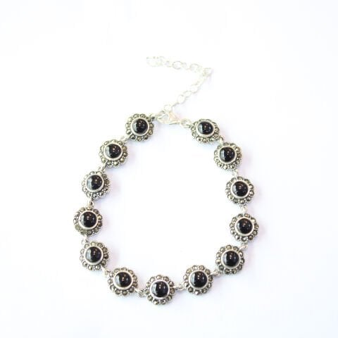 Oltu Taşı Markazit Gümüş Bileklik Model - 33