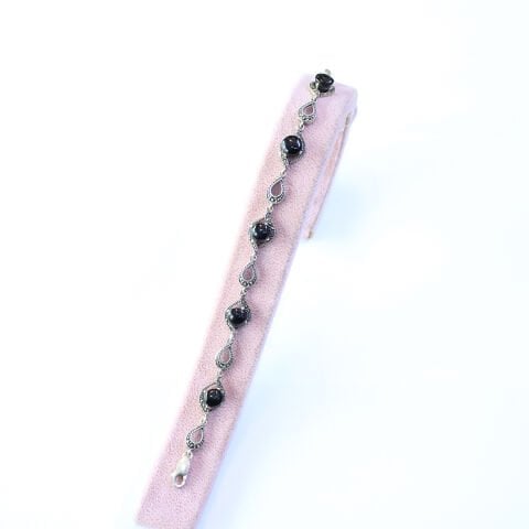 Oltu Taşı Markazit Gümüş Bileklik Model - 34