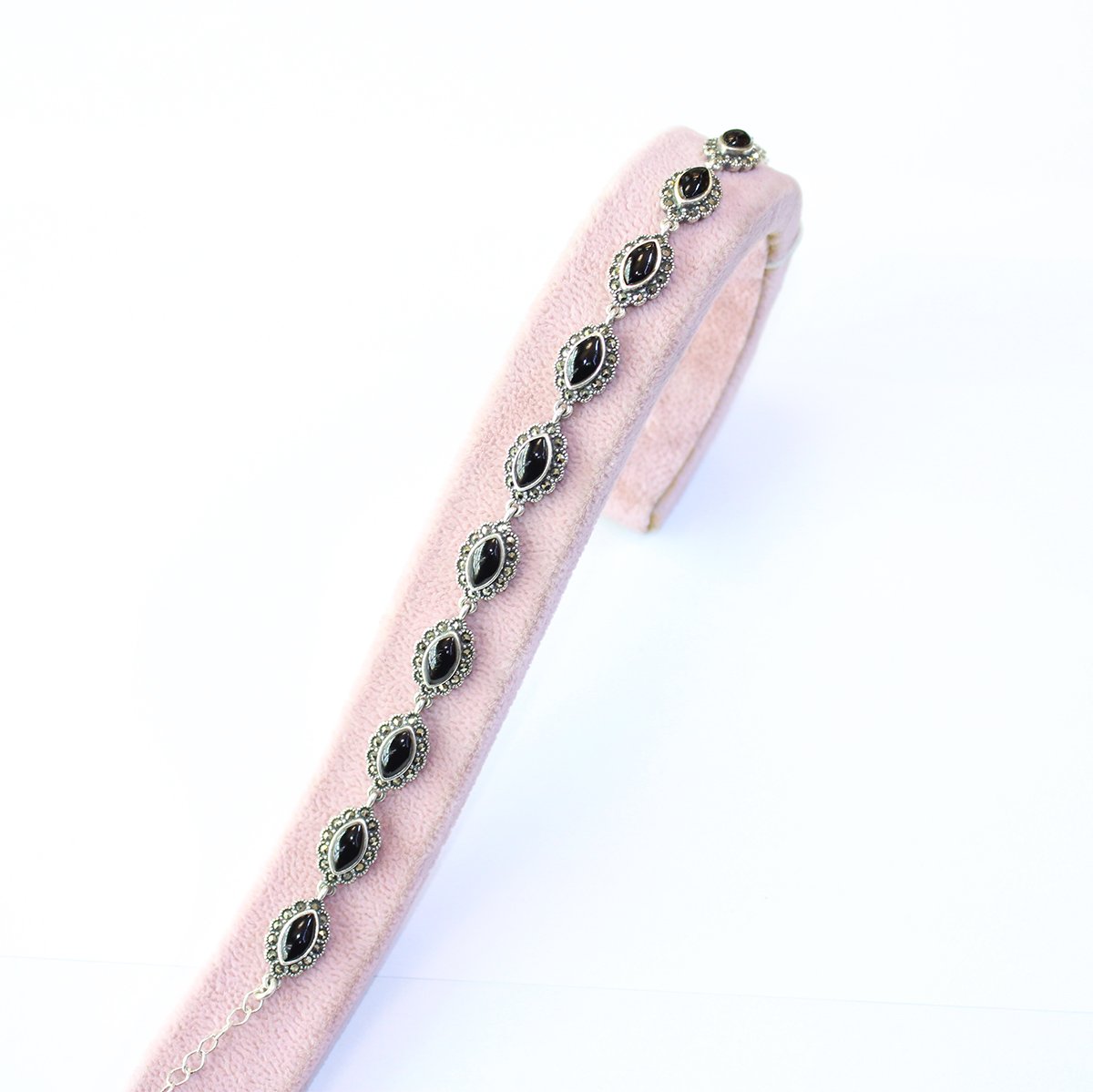 Oltu Taşı Markazit Gümüş Bileklik Model - 34