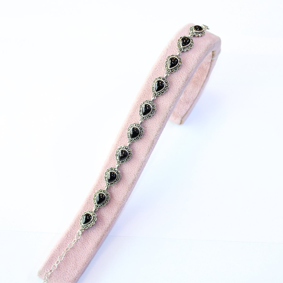 Oltu Taşı Markazit Gümüş Bileklik Model - 35