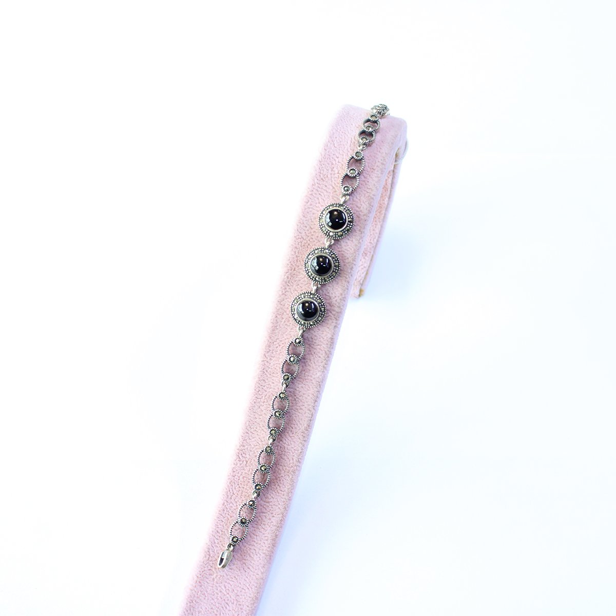 Oltu Taşı Markazit Gümüş Bileklik Model - 36