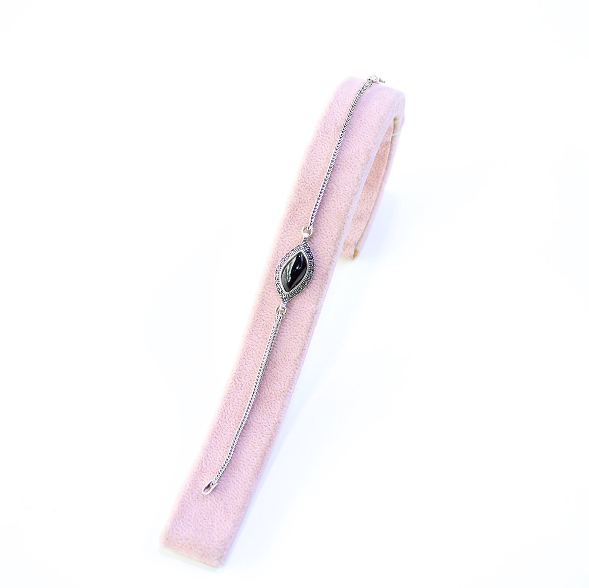 Oltu Taşı Markazit Gümüş Bileklik Model - 37