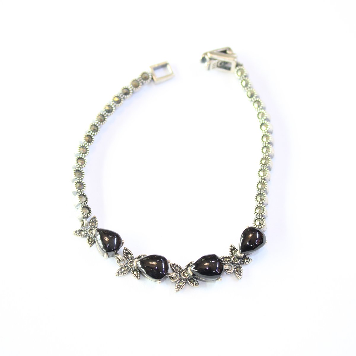 Oltu Taşı Markazit Gümüş Bileklik Model - 32