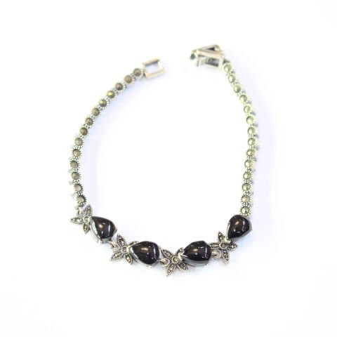 Oltu Taşı Markazit Gümüş Bileklik Model - 32