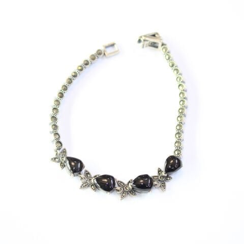 Oltu Taşı Markazit Gümüş Bileklik Model - 32