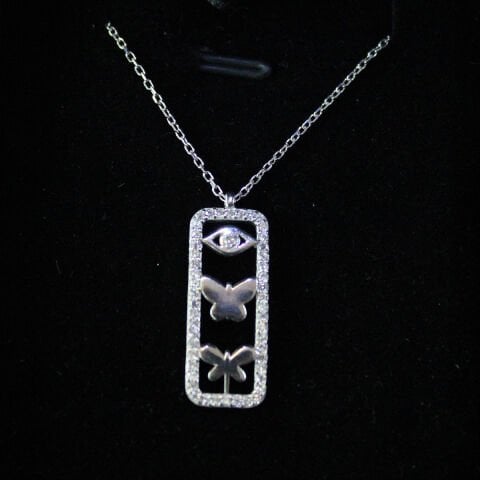 Kelebek Motifli 925 Ayar Gümüş Hayalet Kolye