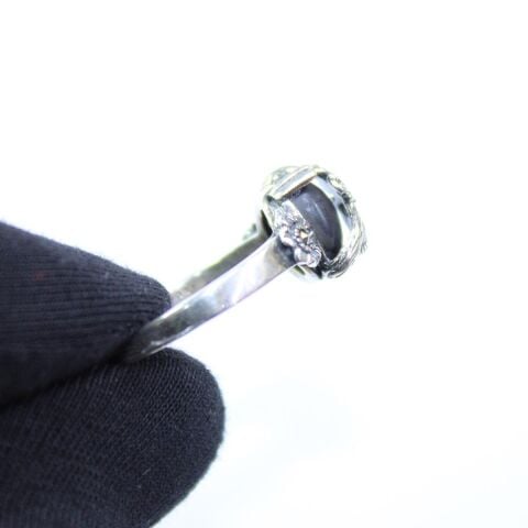 Oltu Taşı Markazit Çiçek Figürlü Yüzük 3,5 (gr)