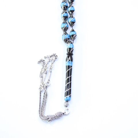 Çeşm-i Bülbül Firuze İşlemeli Oltu Taşı 7*11 (mm)