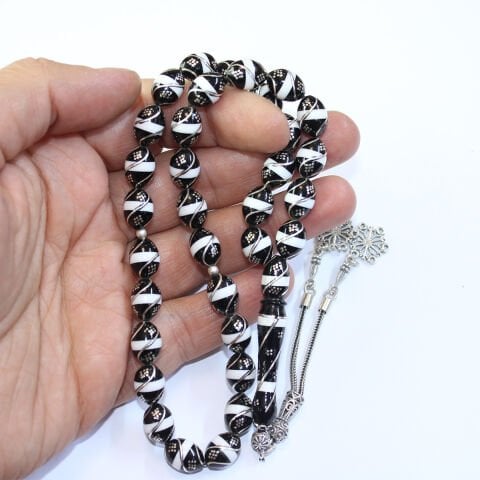 Çeşm-i Bülbül Galalit İşlemeli Oltu Taşı 8*12 (mm)