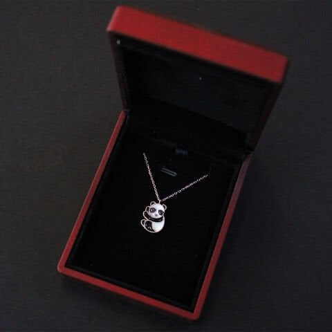 Rose Panda 925 Ayar Gümüş Hayalet Kolye