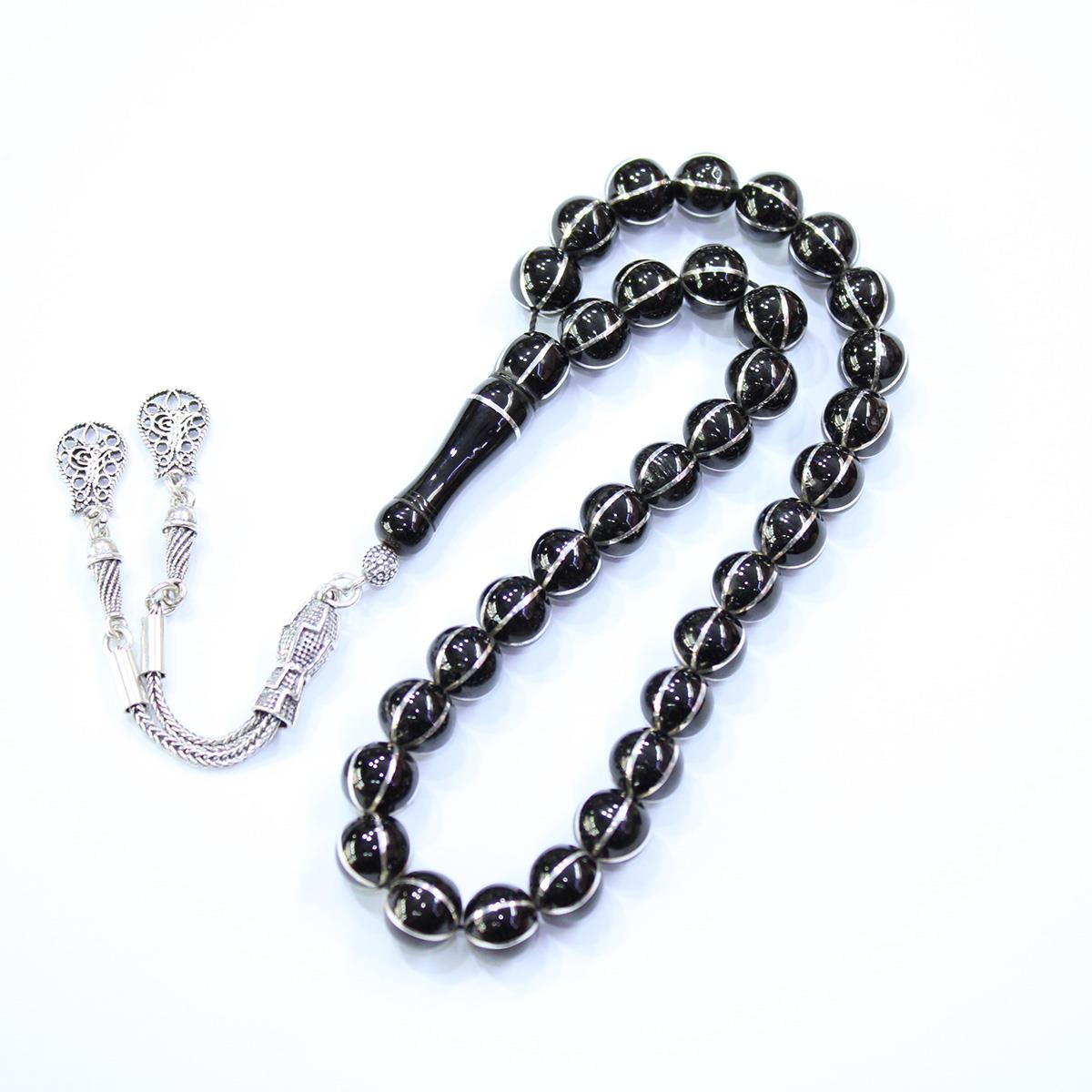 6 lı Karpuz Dilimi Oltu Taşı Tespih 9 (mm)