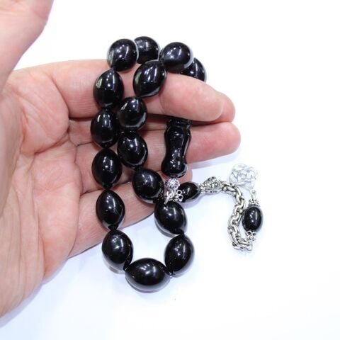 Maskot Oltu Taşı Tespih Beyzi Model 12,5*16,5 (mm)