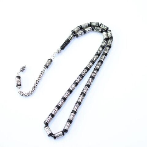 Kesme Oltu Taşı Tespih Zebra Model 5*9 (mm)