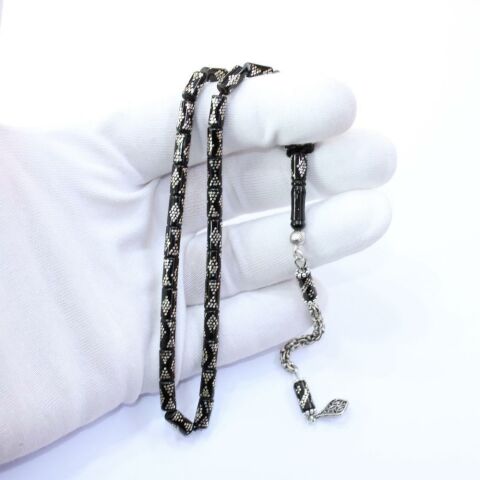 Kesme Oltu Taşı Tespih Papyon Model 4,5*8,5 (mm)