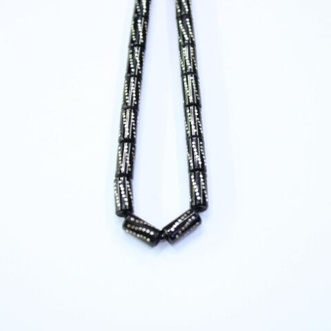 Burgu İşlemeli Kesme Oltu Taşı Tespih 5*9 (mm)