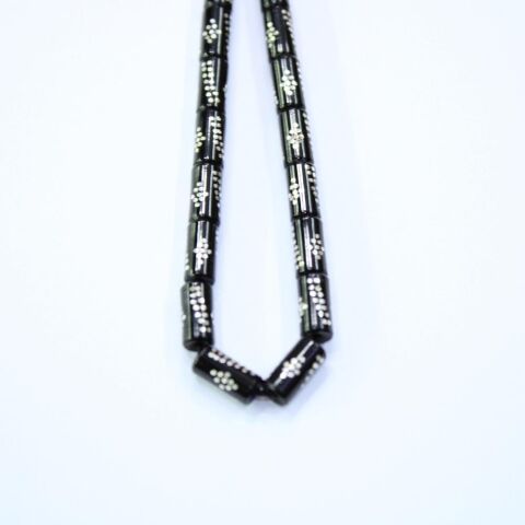 Burgu Baklava İşlemeli Kesme Oltu Taşı Tespih 5*9 (mm)