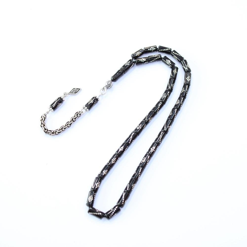 Burgu Baklava İşleme Kesme Oltu Taşı Tespih 4*8,5 (mm)