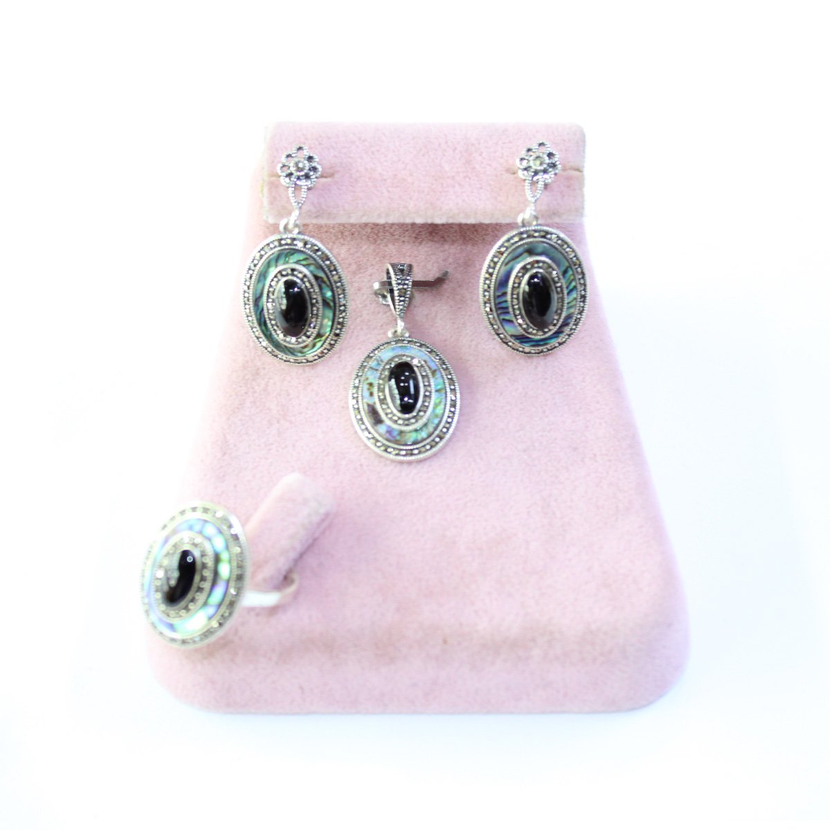 Sedef & Oltu Taşlı Markazit Üçlü Set Model - 18