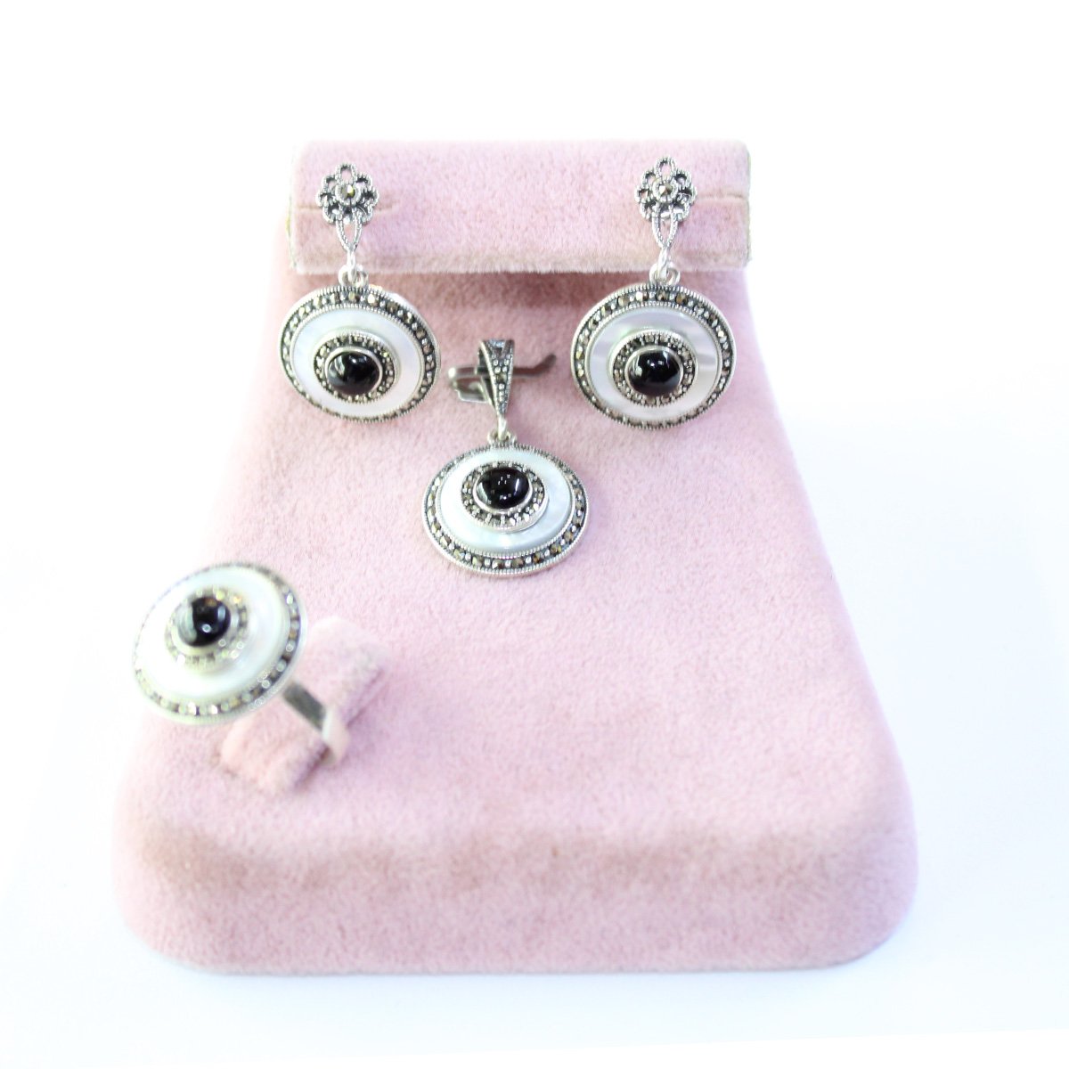 Sedef & Oltu Taşlı Markazit Üçlü Set Model - 21