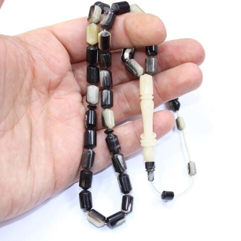 Koç Boynuzu Siyah Kapsül Kesim Tespih 6*10,5 (mm)