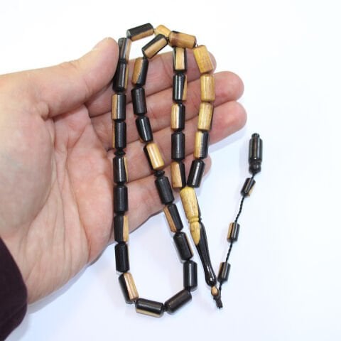 Dalmaçyalı Abanoz Ağacı Tespih Kapsül Kesim 6,5*13,5 (mm)