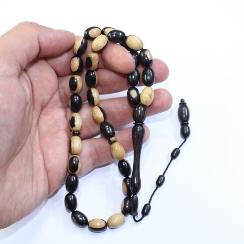 Dalmaçyalı Abanoz Ağacı Tespih Kapsül Kesim 8*11,5 (mm)