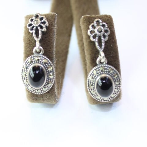 Markazit Oltu Taşı Küpe Model No -18