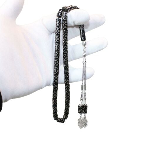 Kesme Örme İşleme Oltu Taşı Tespih 7*11,5 (mm)