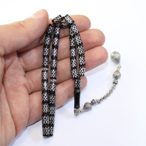 Örme İşleme Kesme Oltu Taşı Tespih 5*8,5 (mm)