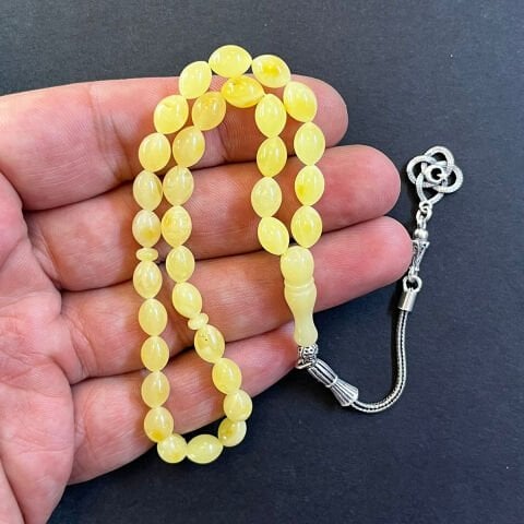 Ukrayna Damla Kehribar Beyzi Tespih 6*8 (mm)