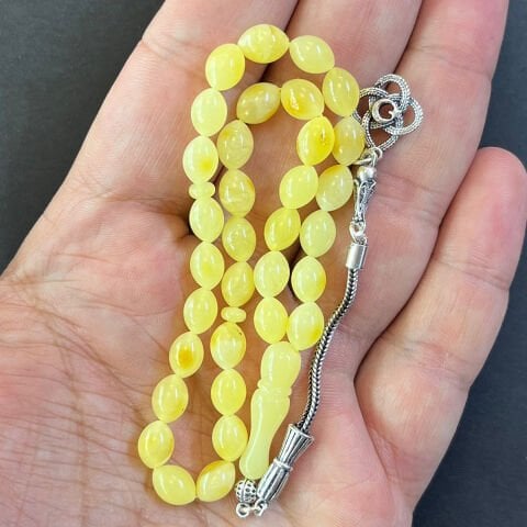 Ukrayna Damla Kehribar Beyzi Tespih 6*8 (mm)