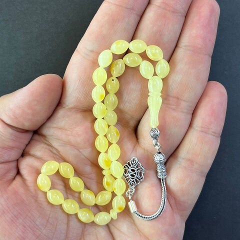 Ukrayna Damla Kehribar Beyzi Tespih 6*8 (mm)-1