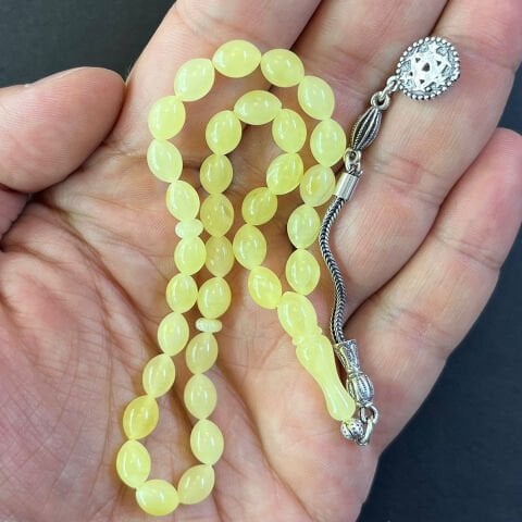 Ukrayna Damla Kehribar Beyzi Tespih 6*8 (mm)-2