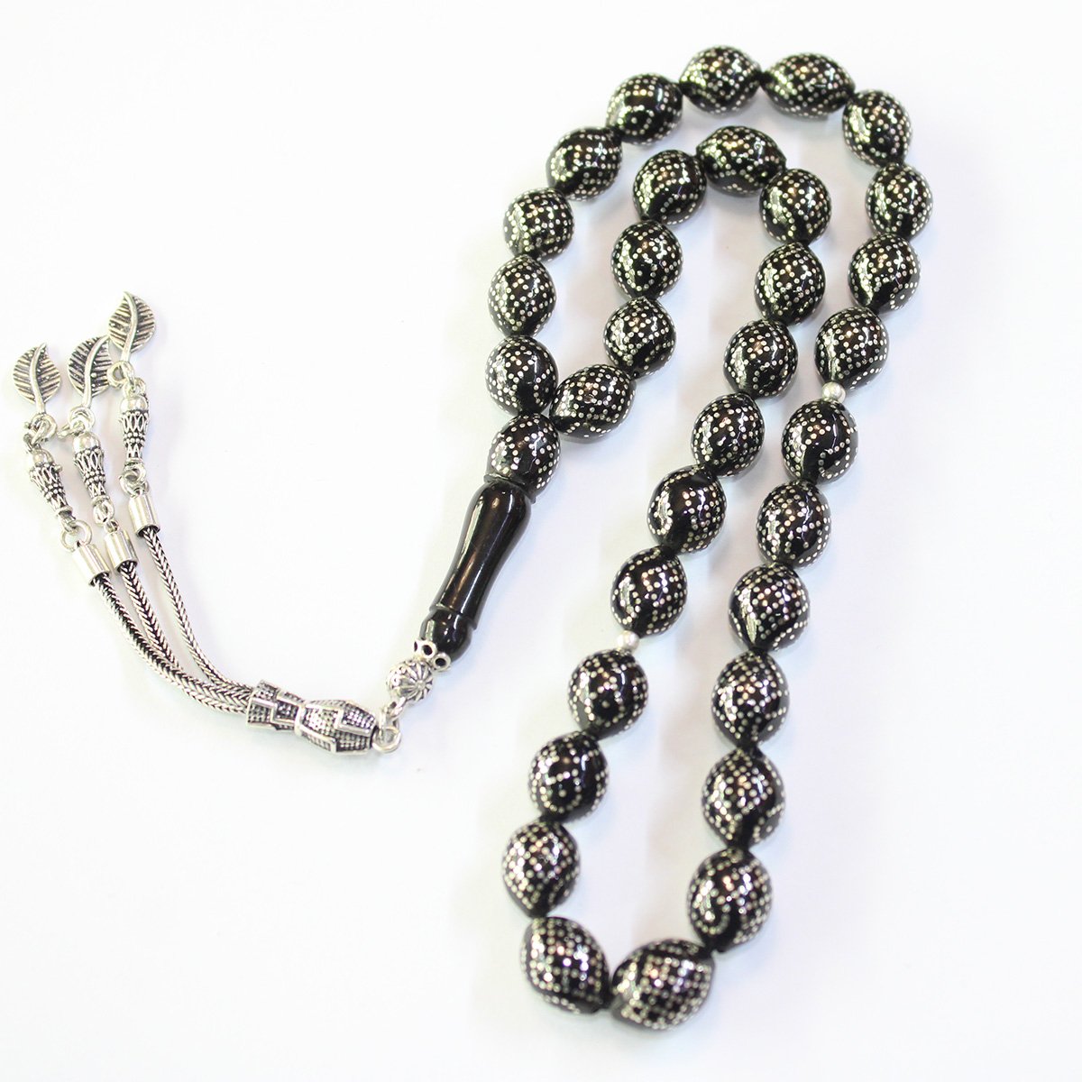 Örgü Baklava İşleme Oltu Taşı Tespih 9*12 (mm)