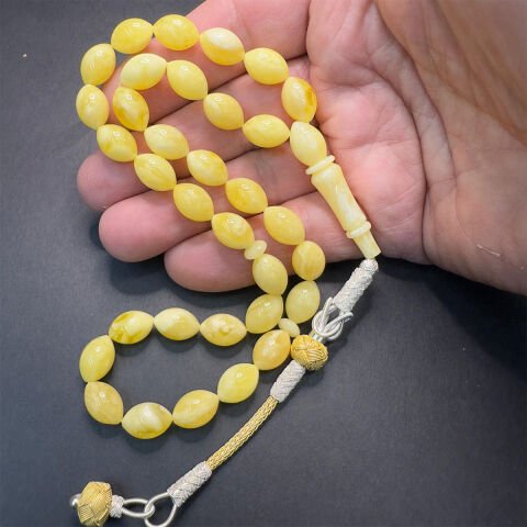 Akça Kaliningrad Damla Kehribar Beyzi Tespih 8*12 (mm)