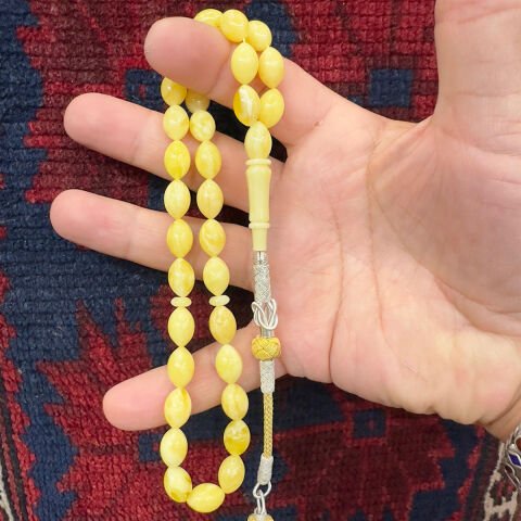 Akça Kaliningrad Damla Kehribar Beyzi Tespih 8*12 (mm)