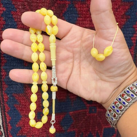 Akça Kaliningrad Damla Kehribar Beyzi Tespih 8*12 (mm)