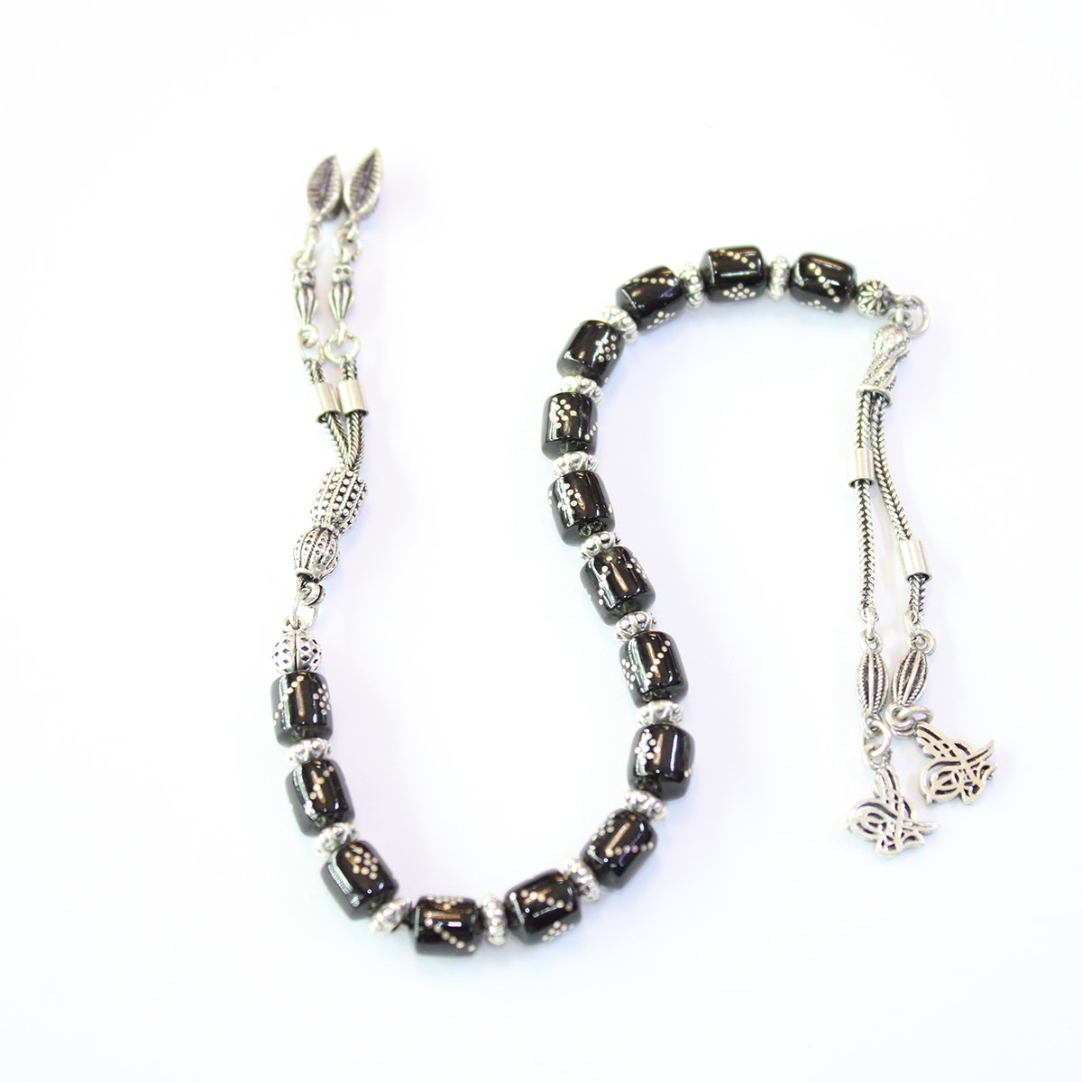 Burgu Baklava İşlemeli Zaza Oltu Taşı Tespih