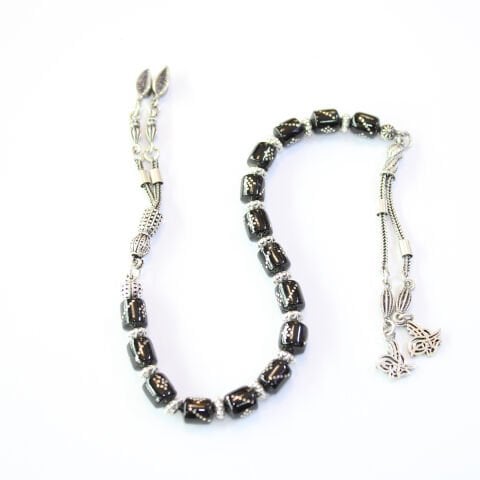 Burgu Baklava İşlemeli Zaza Oltu Taşı Tespih