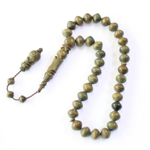 Oymalı Yeşil Pelesenk İstanbul Kesim Tespih 9,5 (mm)